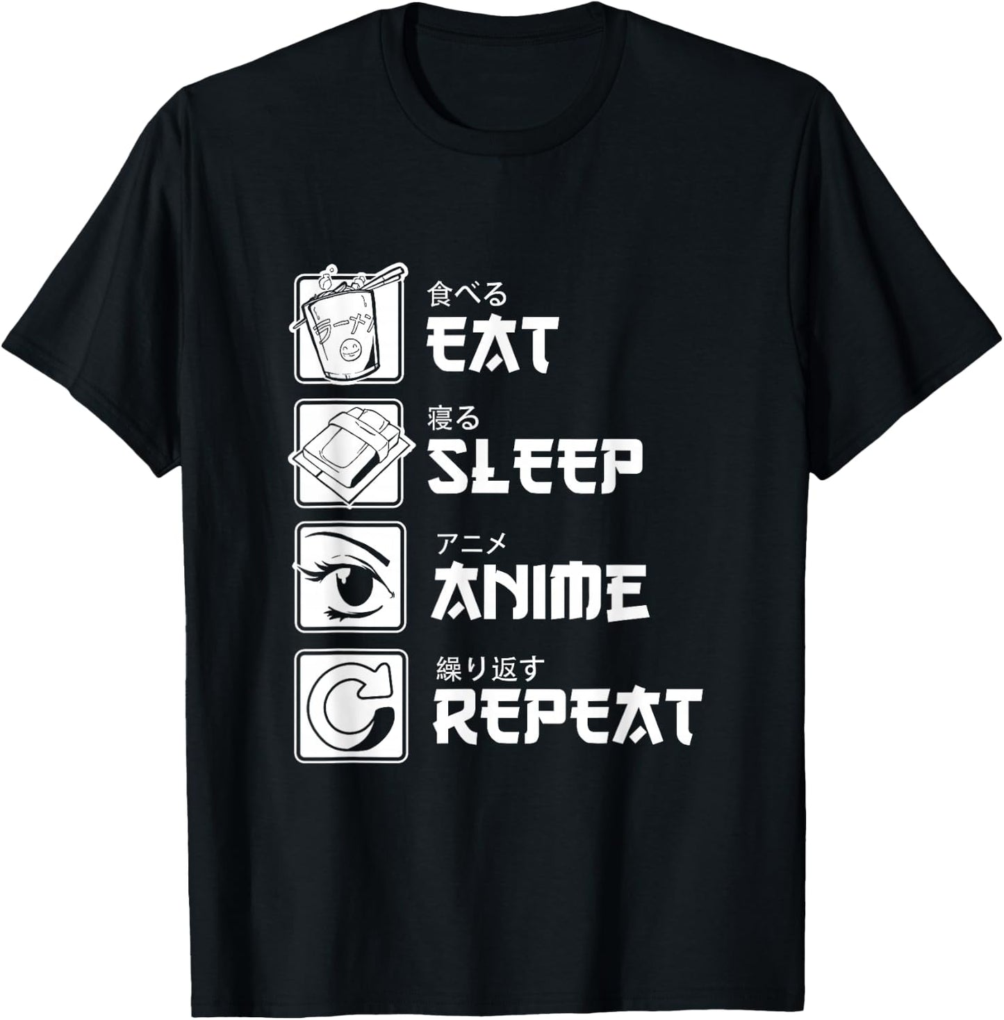 Otaku Anime Lover Japanese Food Sleeping Anime T-Shirt - T-Shirt | Black