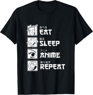 Otaku Anime Lover Japanese Food Sleeping Anime T-Shirt - T-Shirt | Black