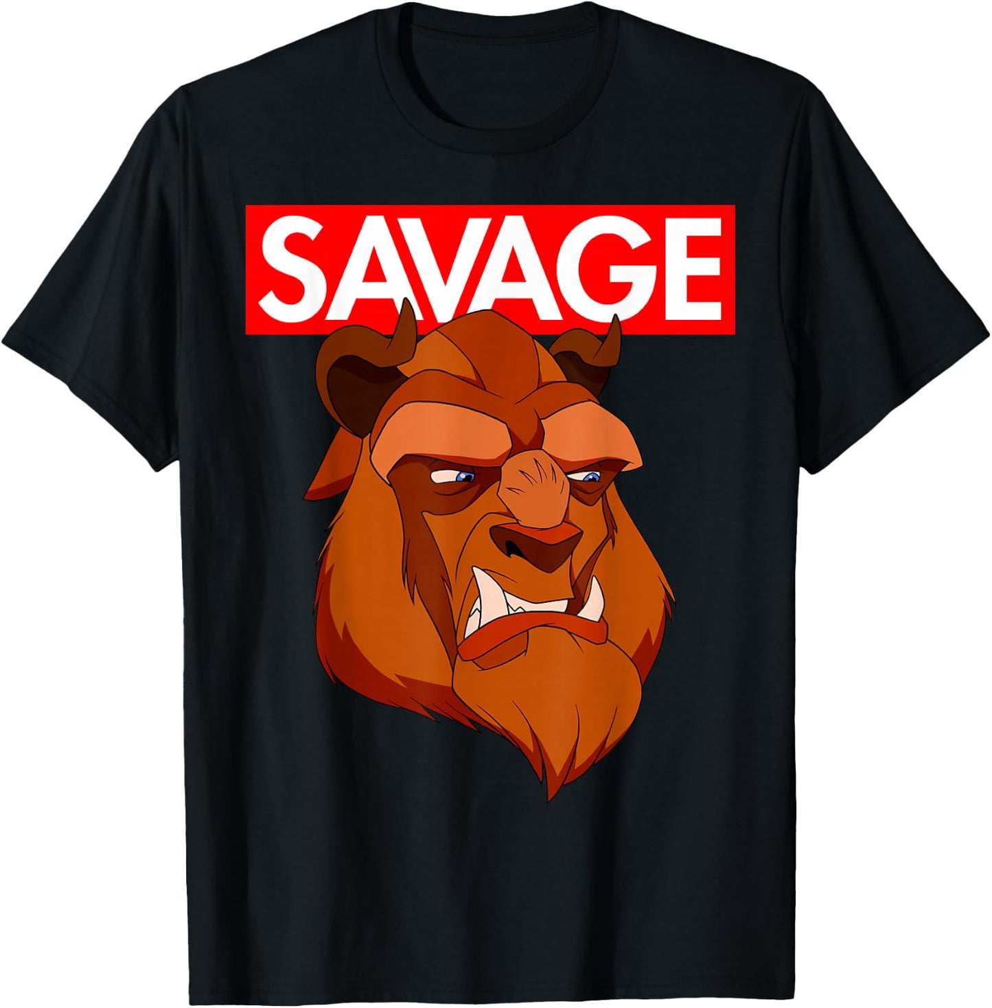 Disney Beauty & the Beast Savage Face Graphic T-Shirt - T-Shirt | Black
