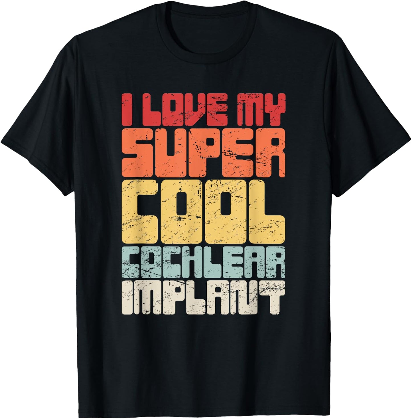 Retro Hearing Loss Awareness / Cute Cochlear Implant T-Shirt - T-Shirt | Black