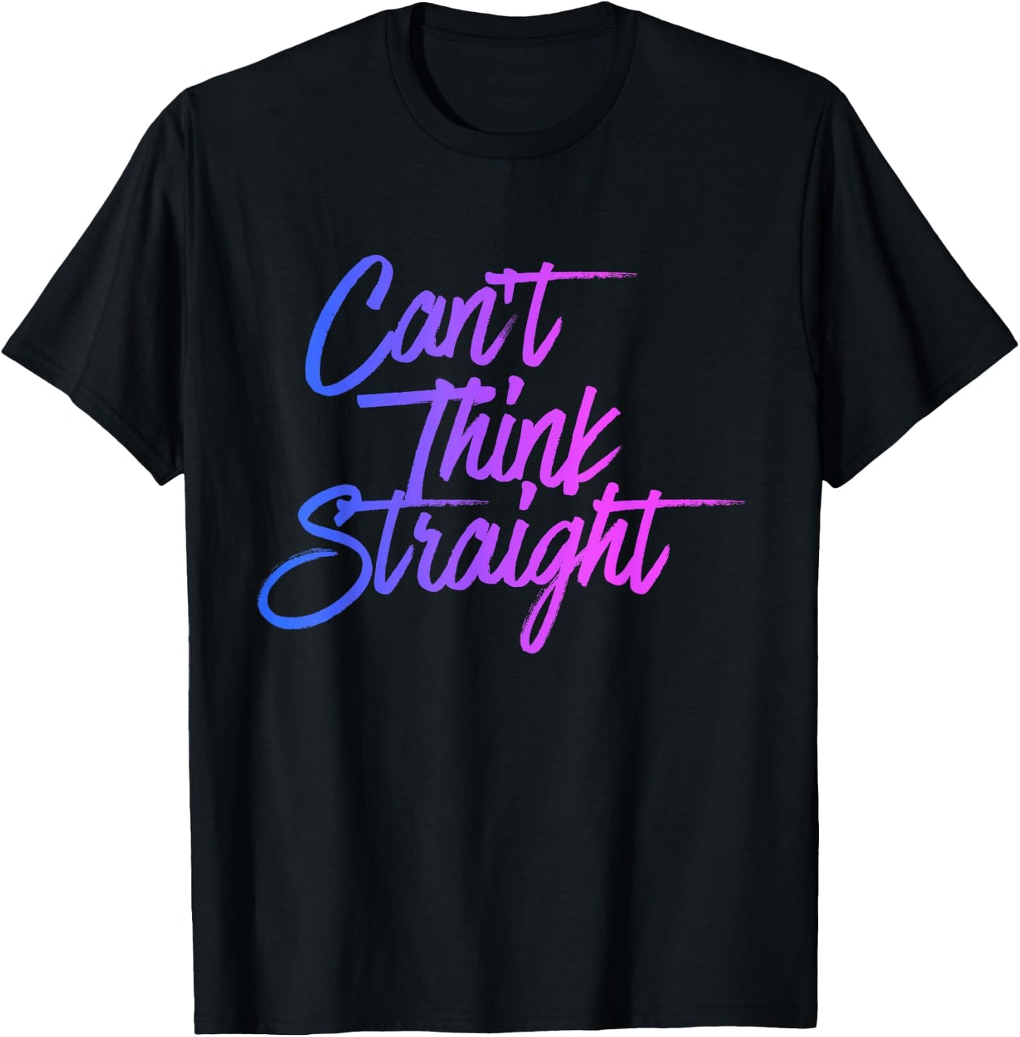 Can't Think Straight Funny Bisexual Bi Pride Flag T-Shirt - T-Shirt | Black
