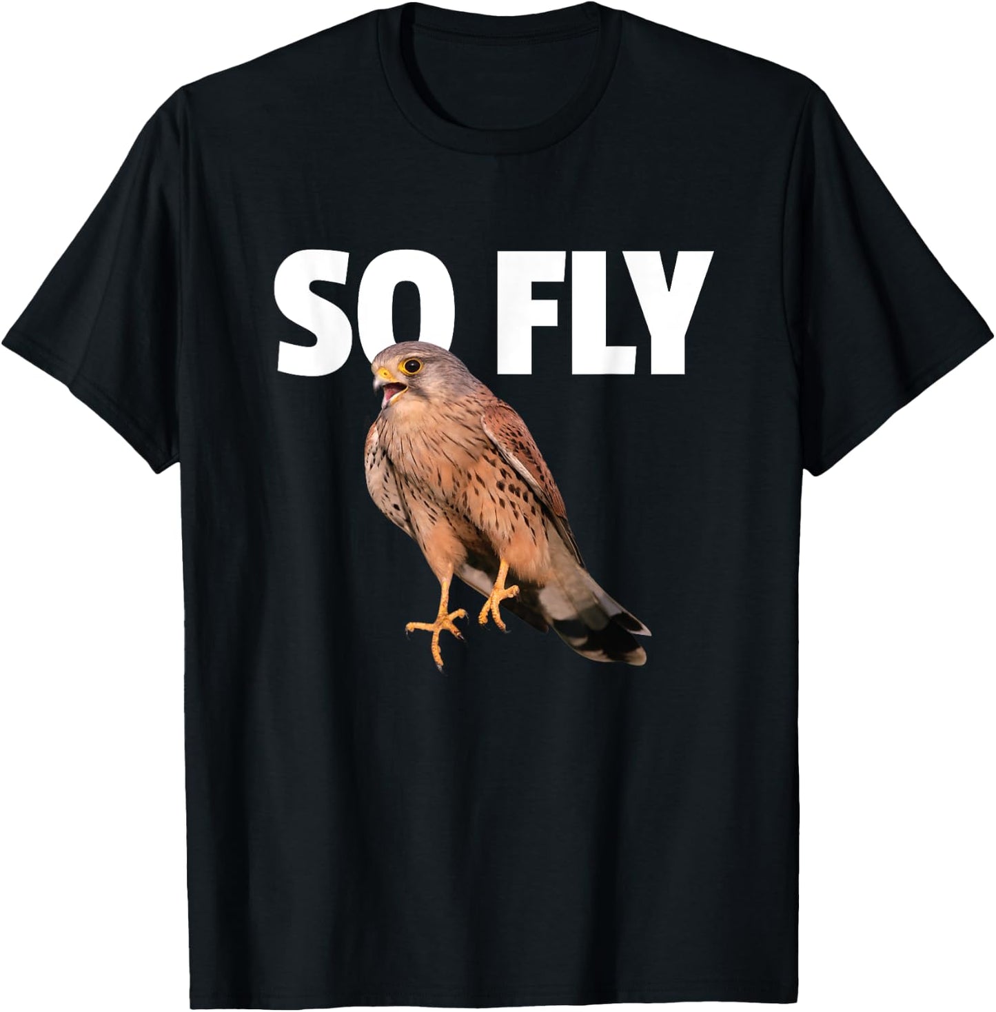 Kestrel Falcon Bird Birdwatching Gift So Fly T-Shirt - T-Shirt | Black