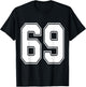 #69 Number 69 Sports. Jersey My Favorite Player #69 T-Shirt - T-Shirt | Black