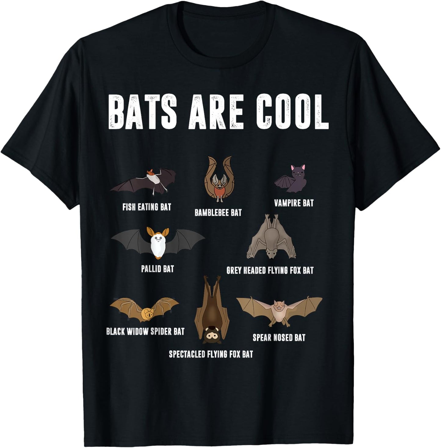 Bats Are Cool | Learning Science Is Fun For Kids T-Shirt - T-Shirt | Black