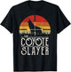 Vintage Sunset Retro Style Coyote Hunting Coyote Slayer T-Shirt - T-Shirt | Black