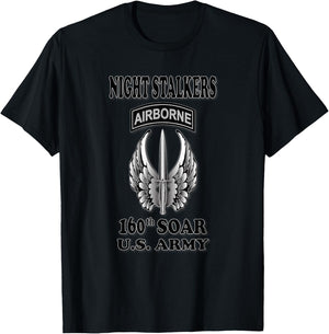 160th SOAR Night Stalkers (Front) T-Shirt - T-Shirt | Black
