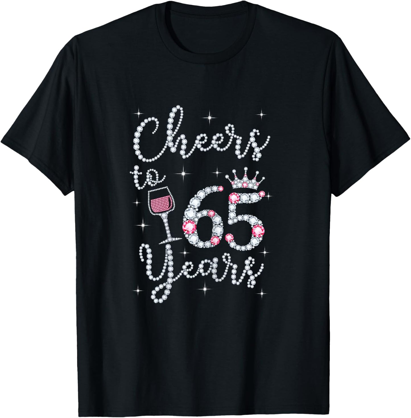 Cheers to 65 Years 1954 65Th Birthday Gift T-Shirt - T-Shirt | Black