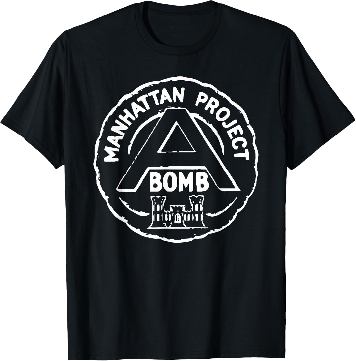 Atomic Bomb Manhattan Project White Print T-Shirt - T-Shirt | Black