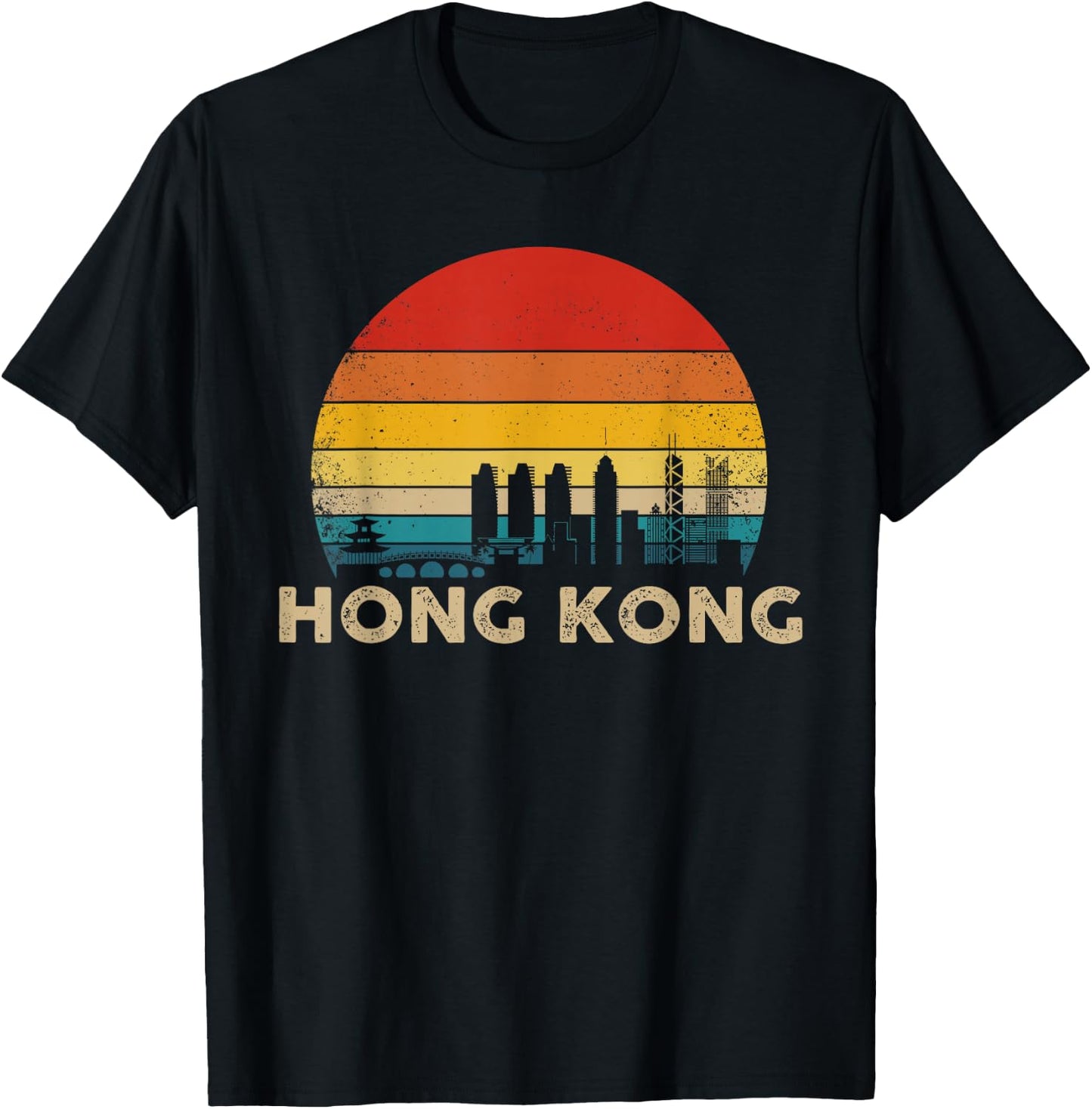 Vintage Hong Kong - Hong Kong Souvenir T Shirt T-Shirt - T-Shirt | Black