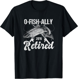 OFishally Retired 2019 Fishing Retirement Gift T-Shirt - T-Shirt | Black