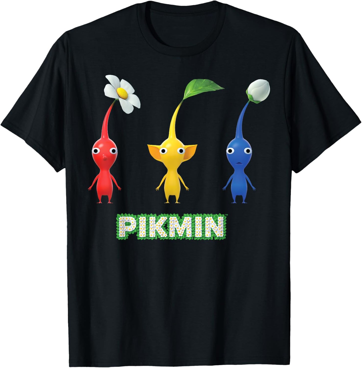 Nintendo Pikmin Trio Simple T-Shirt - T-Shirt | Black
