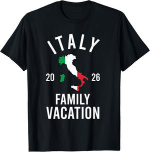 Italy Family Vacation 2026 Matching Travel Squad Group T-Shirt - T-Shirt | Black