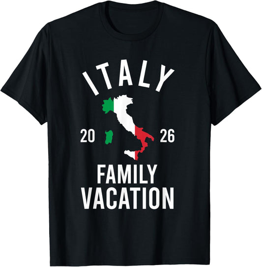 Italy Family Vacation 2026 Matching Travel Squad Group T-Shirt - T-Shirt | Black