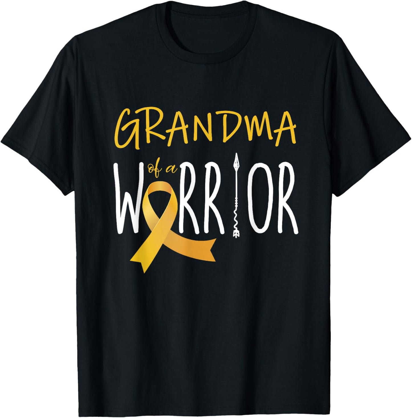 Childhood cancer awareness Grandma of a warrior T-Shirt - T-Shirt | Black