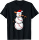 Baseball Fan Snowman Funny Christmas Gift T-Shirt - T-Shirt | Black