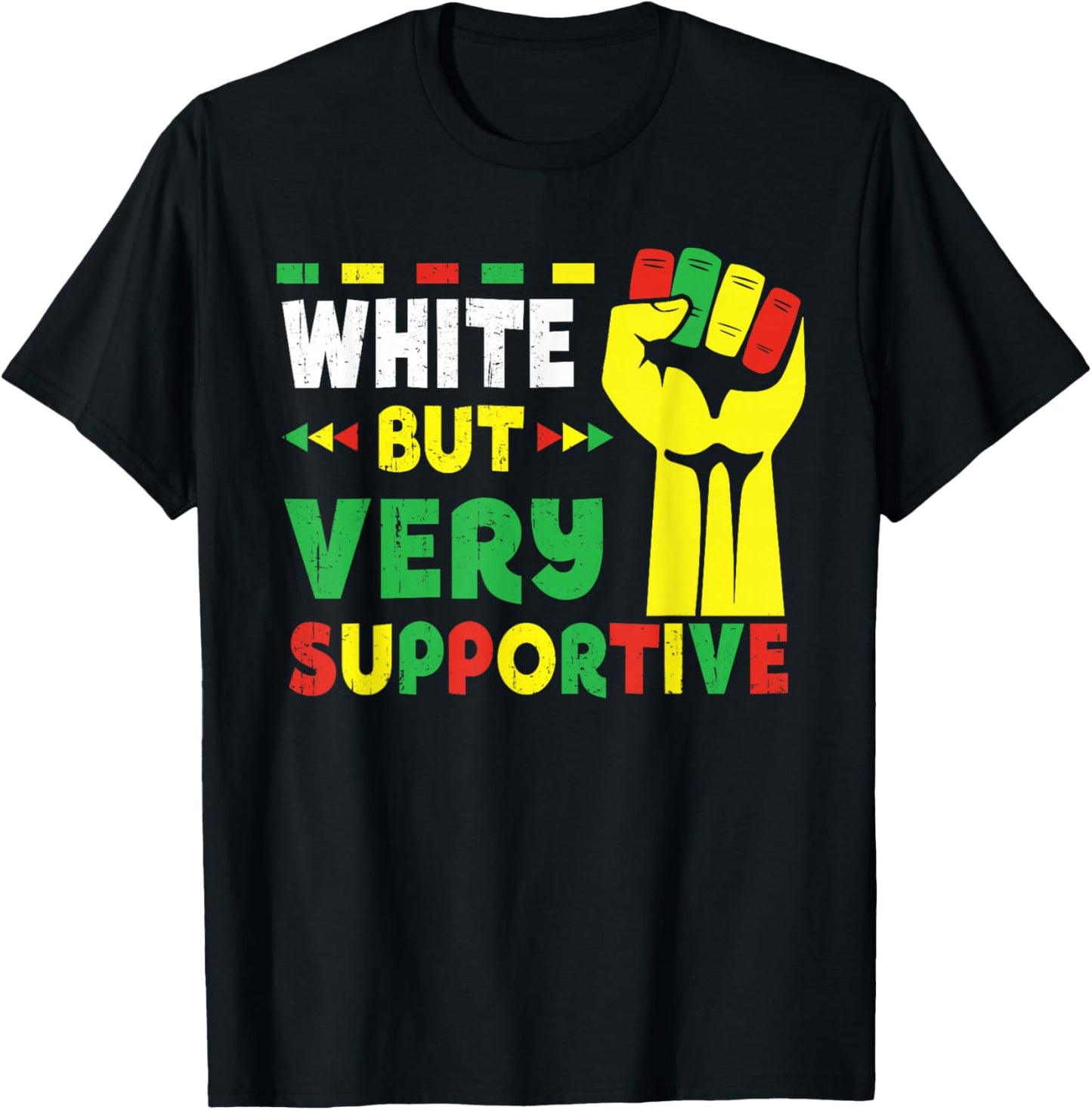 White But Supportive Ally Support Juneteenth 1865 Men Women T-Shirt - T-Shirt | Black