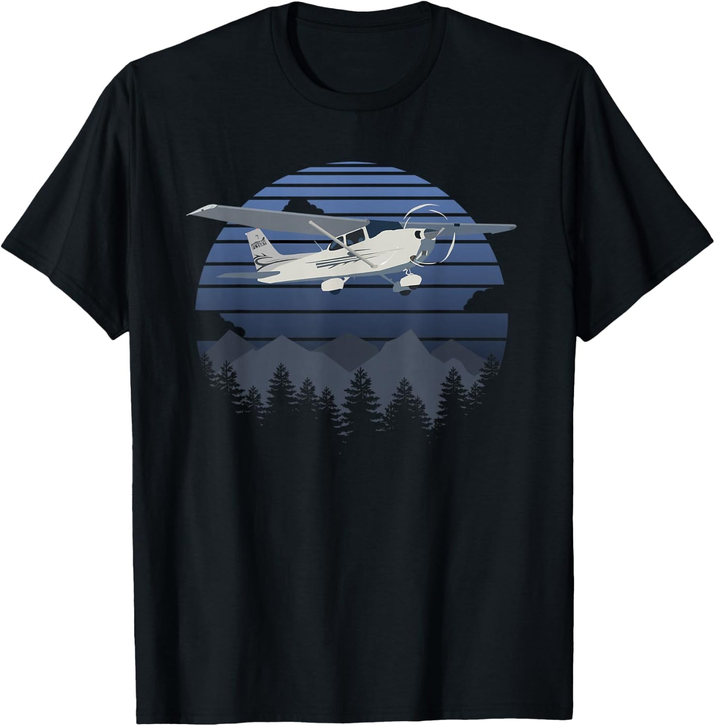 C-172 Skyhawk Mountain Flying Pilot T-Shirt - T-Shirt | Black