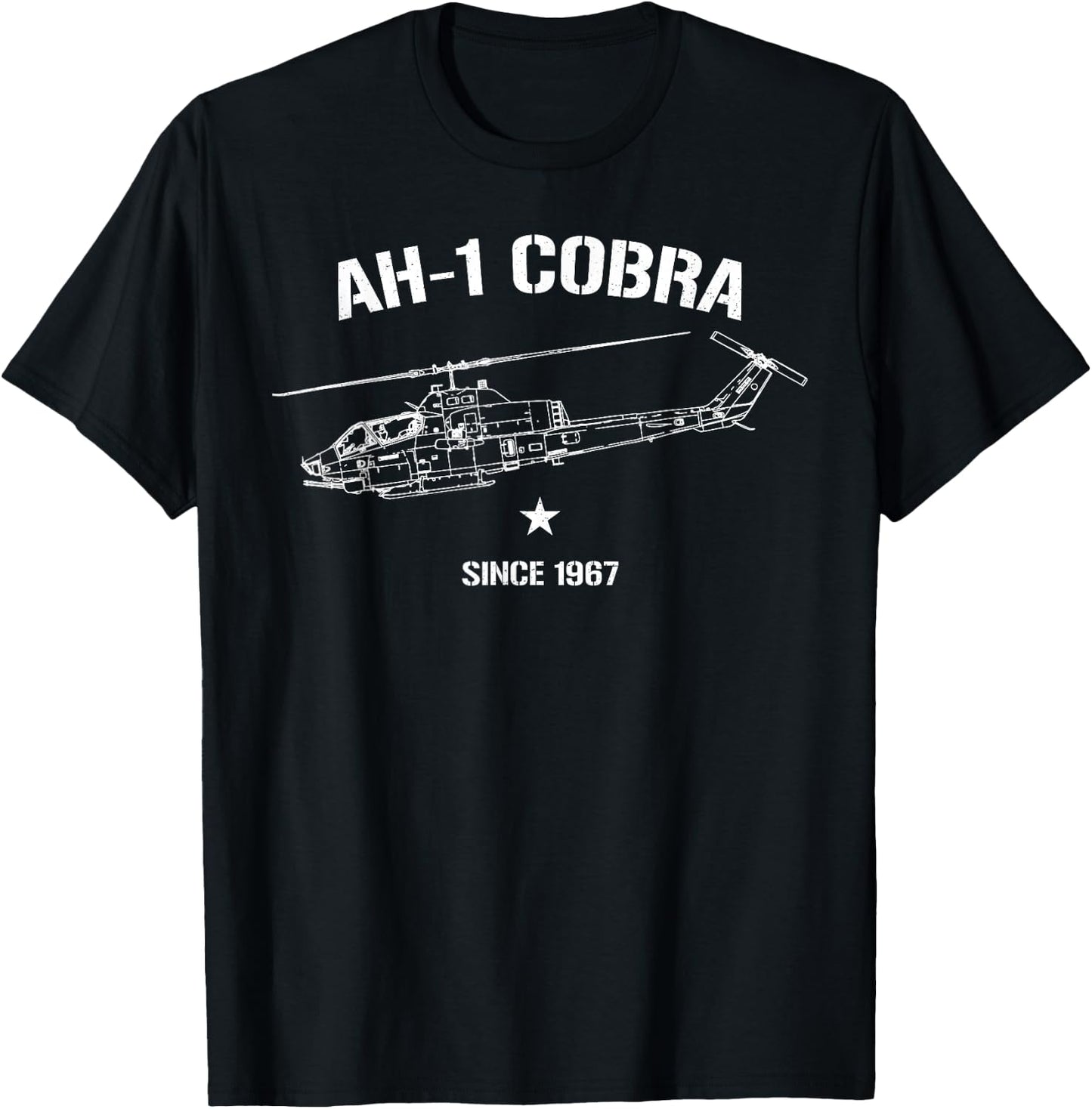 Super Cobra AH-1 Shirt Vintage Huey Military Helicopter T-Shirt - T-Shirt | Black