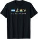 El Salvador Icons Flag Volcano Sun Bird Souvenir T-Shirt - T-Shirt | Black