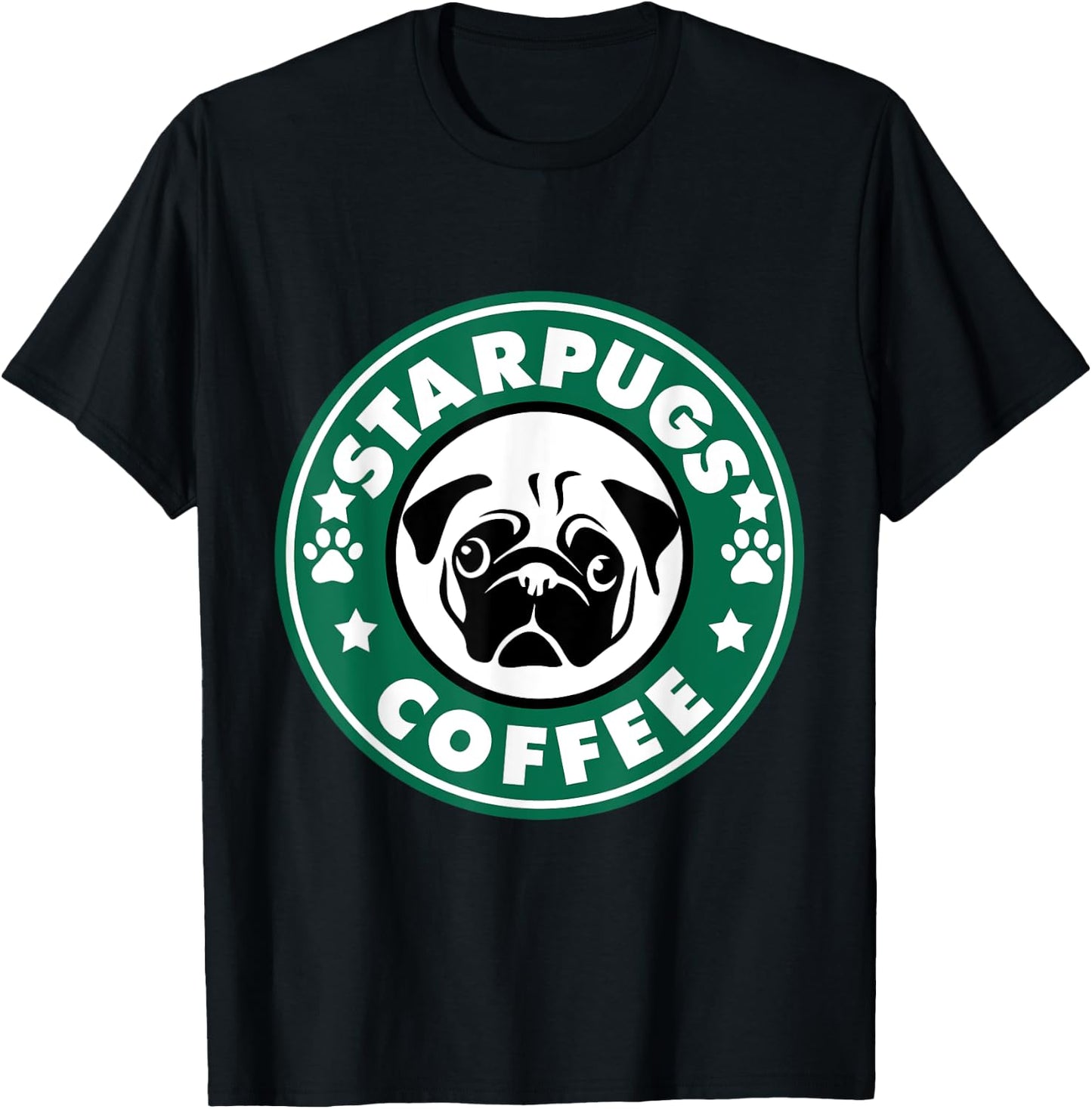 Starpugs Coffee Pug Dog Lover Gift T-Shirt - T-Shirt | Black