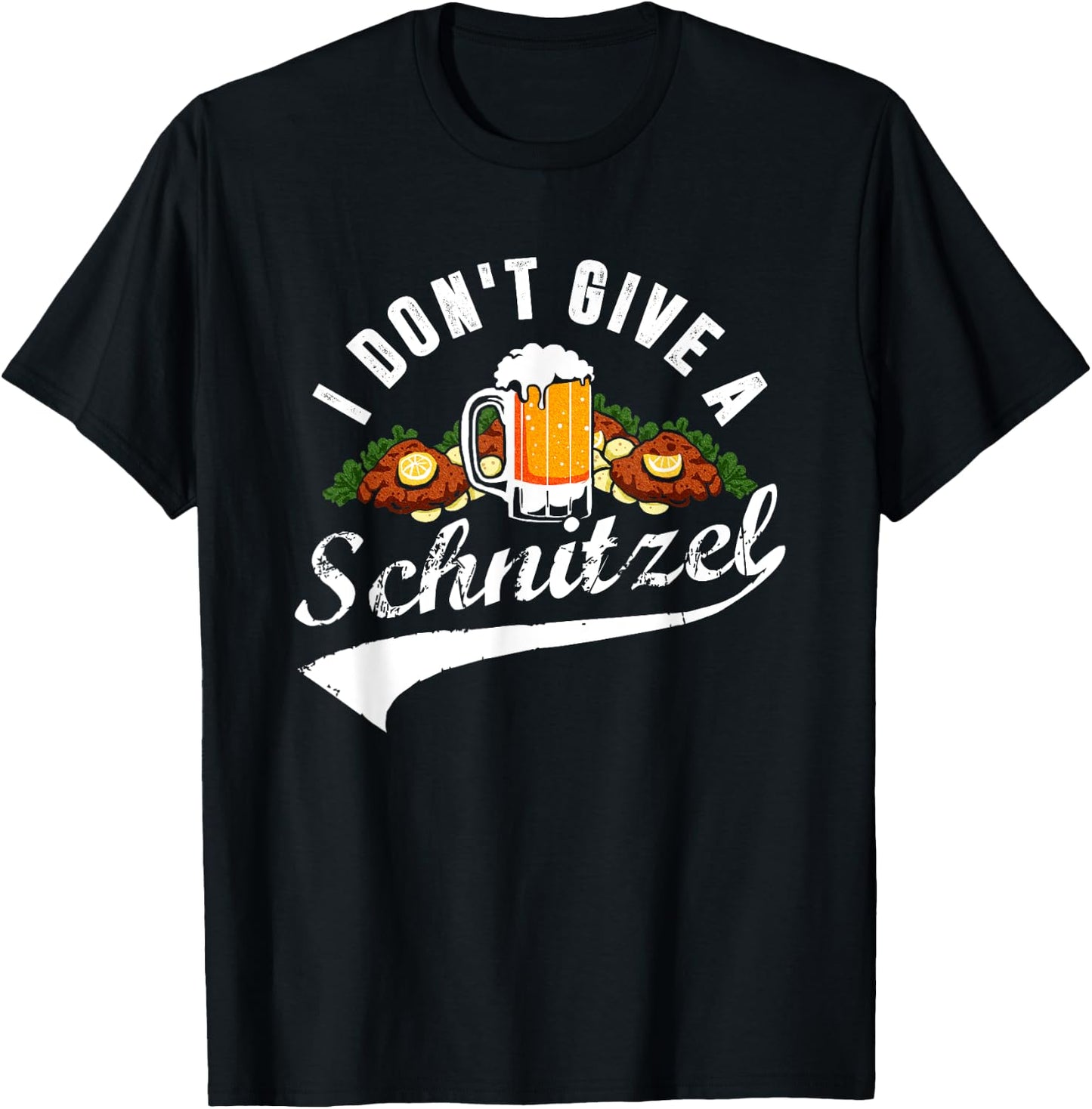 I Don't Give a Schnitzel Oktoberfest Beer Festival T-Shirt - T-Shirt | Black