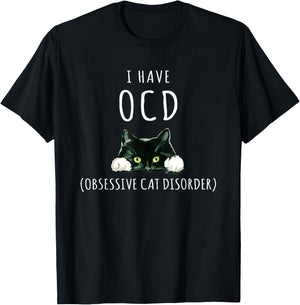 I Have OCD Obsessive Cat Disorder Cat Lover Gifts T-Shirt - T-Shirt | Black