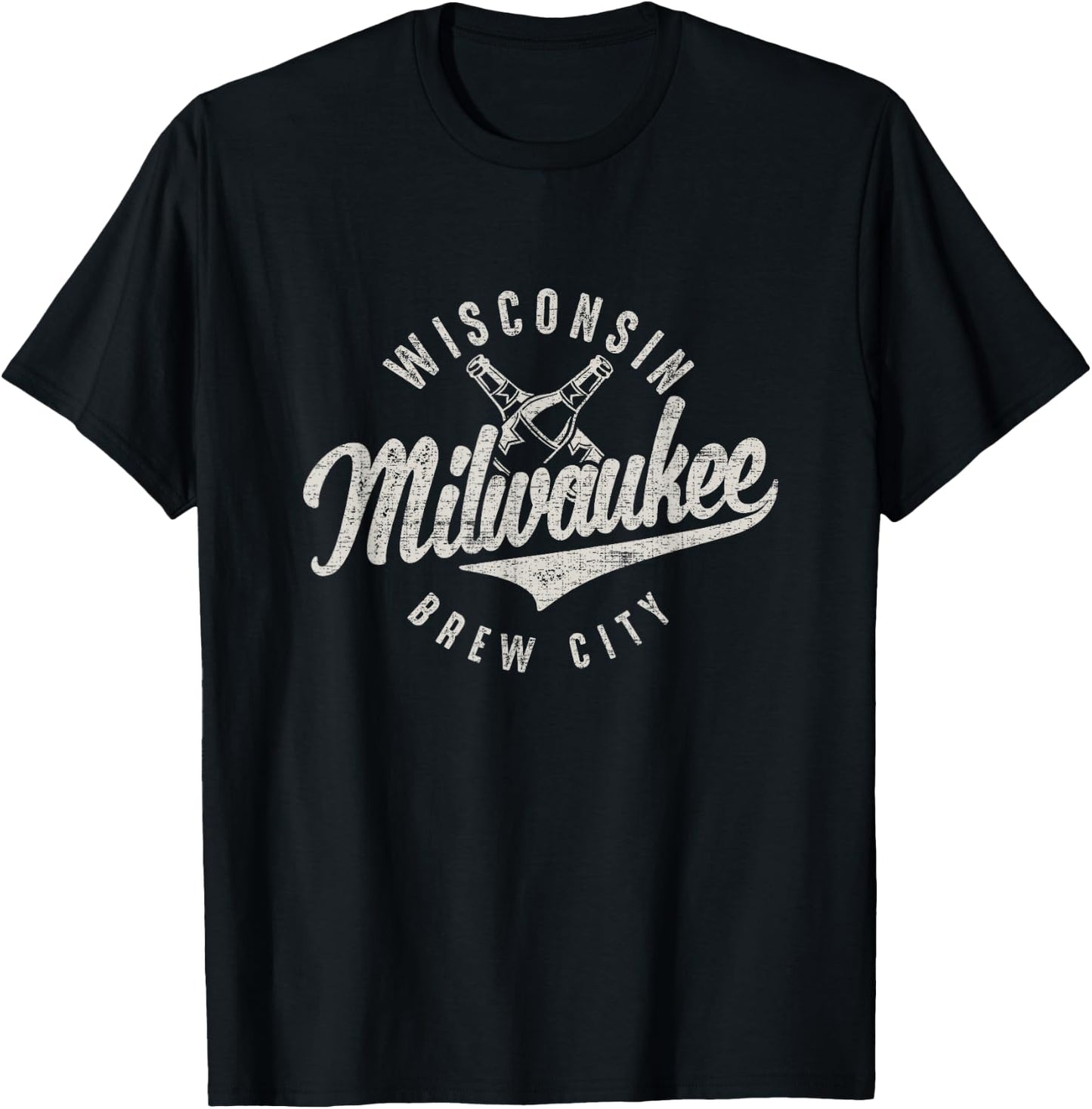 Wisconsin Milwaukee Brew City Vintage T-Shirt - T-Shirt | Black