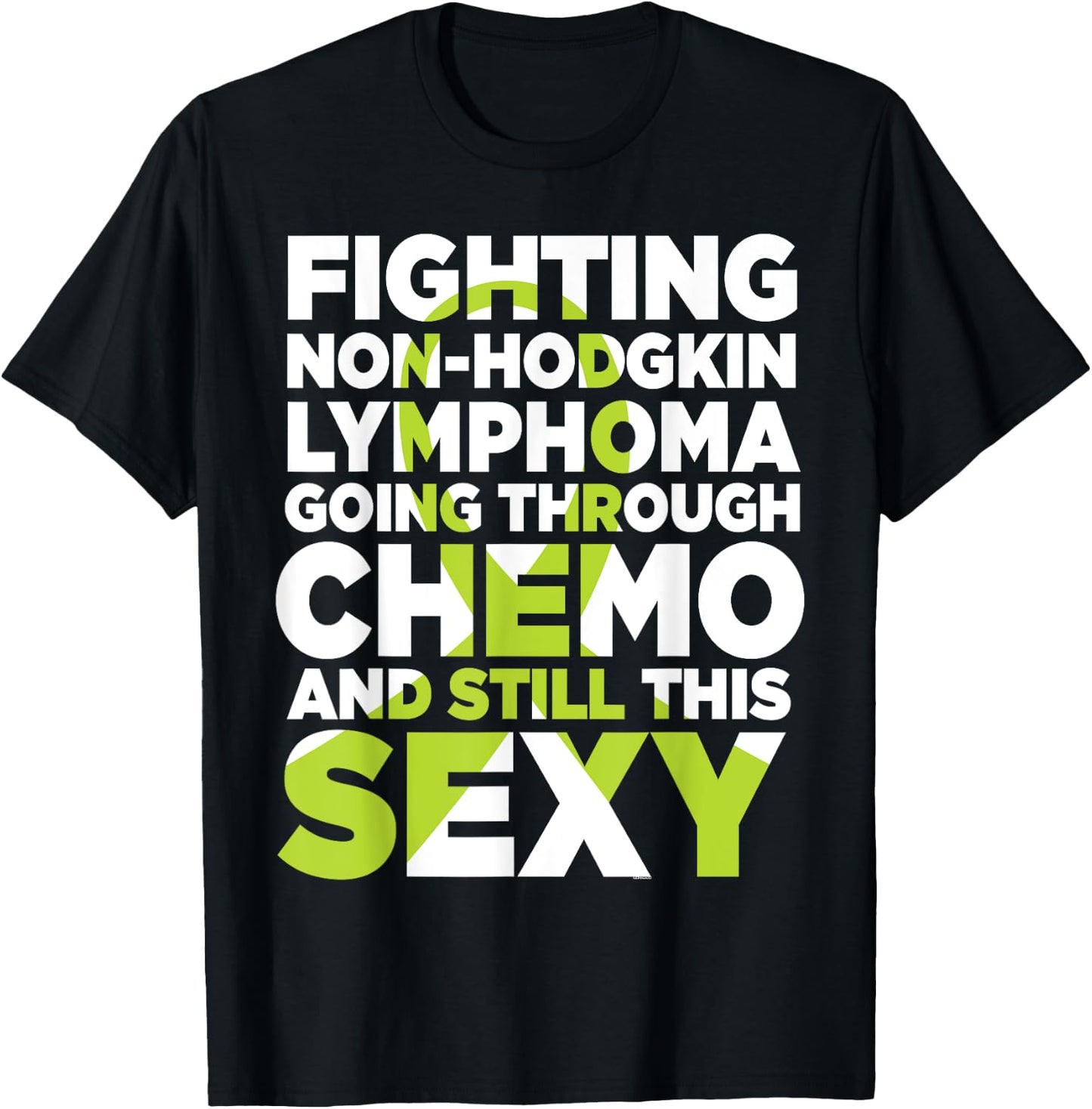 Non-Hodgkin Lymphoma Chemo Sexy Awareness Ribbon T-Shirt - T-Shirt | Black