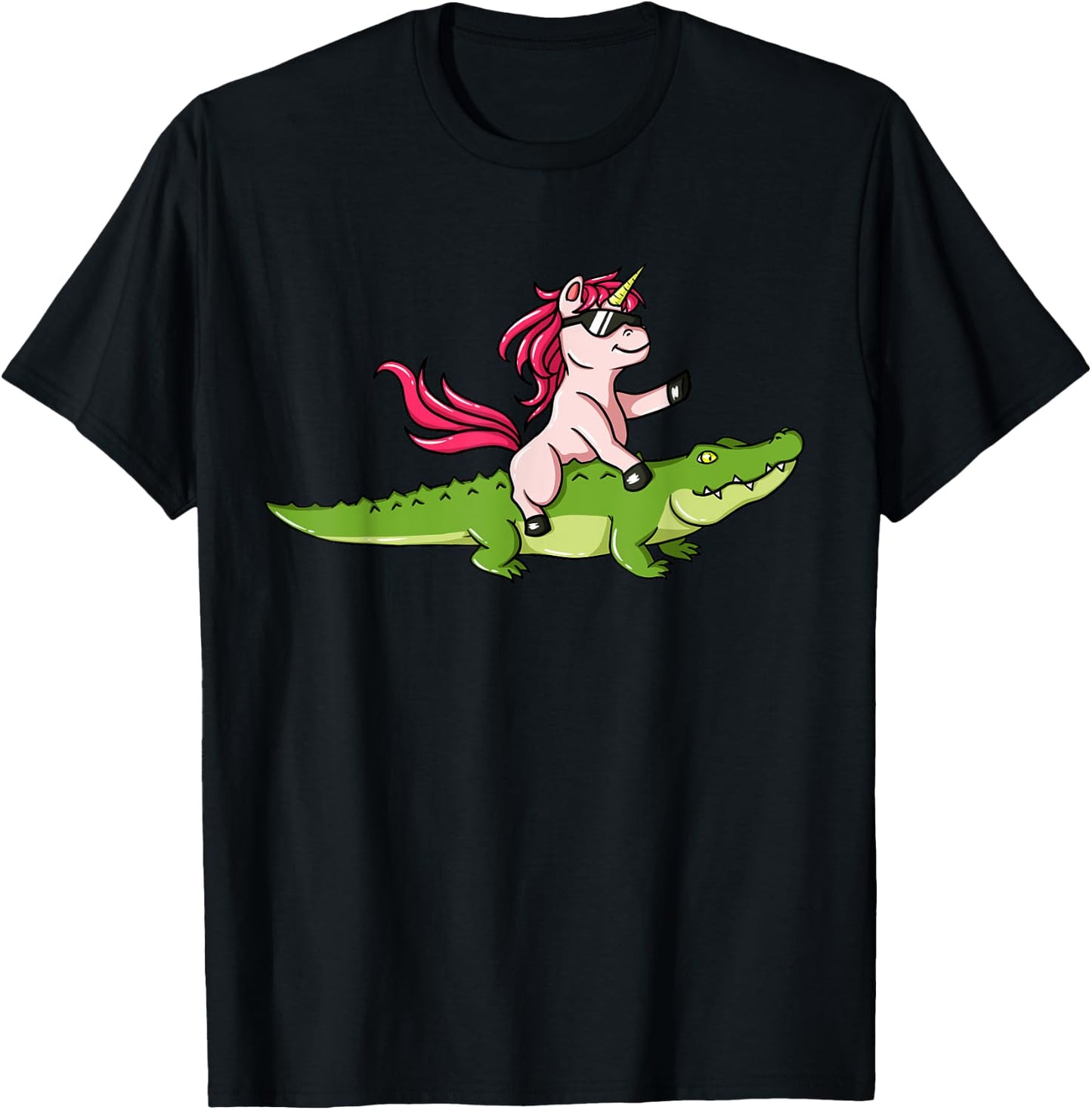 Alligator Unicorn Crocodile Gator Reptile Men Boys T-Shirt - T-Shirt | Black