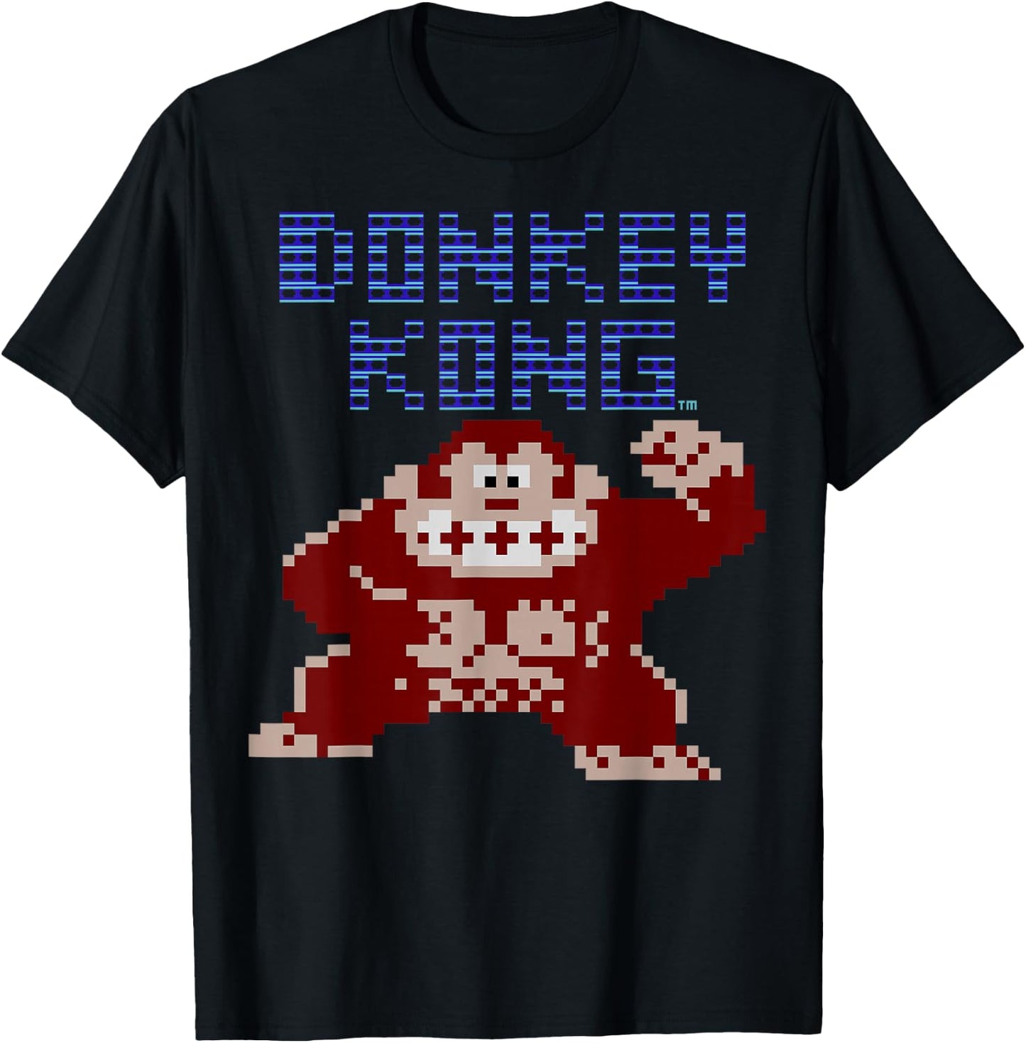 Nintendo Donkey Kong 8-Bit Pose Retro Graphic T-Shirt - T-Shirt | Black
