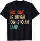 No One Is Illegal On Stolen Land Vintage Native American T-Shirt - T-Shirt | Black