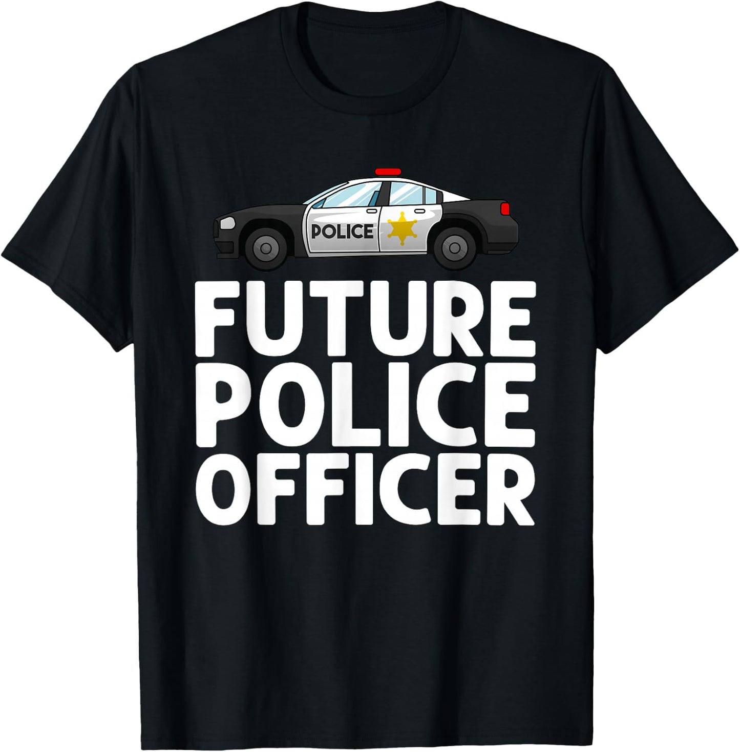 Future Police Officer Design For Boys Girls Kids Police Cop T-Shirt - T-Shirt | Black
