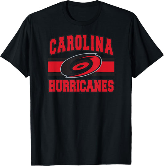 Carolina Hurricanes Stripe White Officially Licensed T-Shirt - T-Shirt | Black