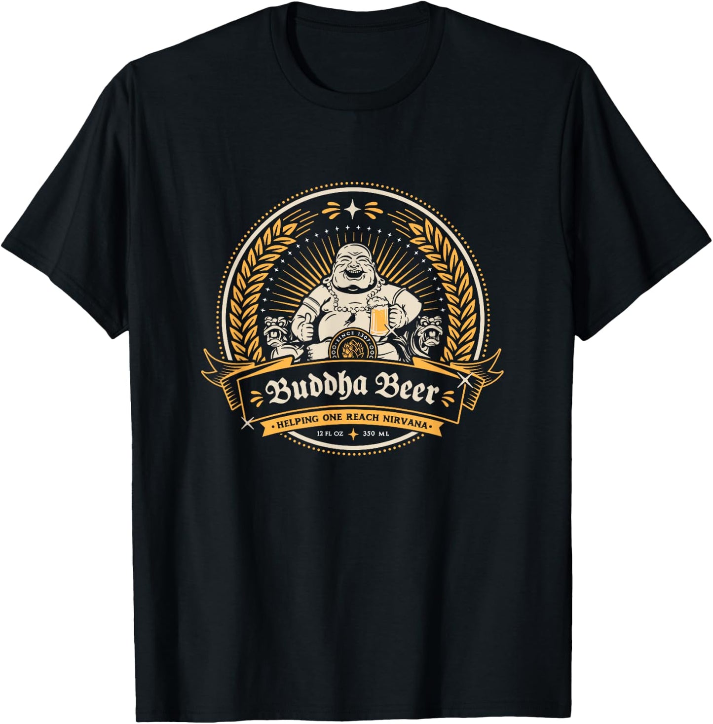 Buddha Beer Label T-Shirt - T-Shirt | Black