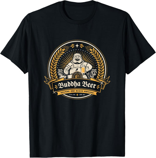Buddha Beer Label T-Shirt - T-Shirt | Black