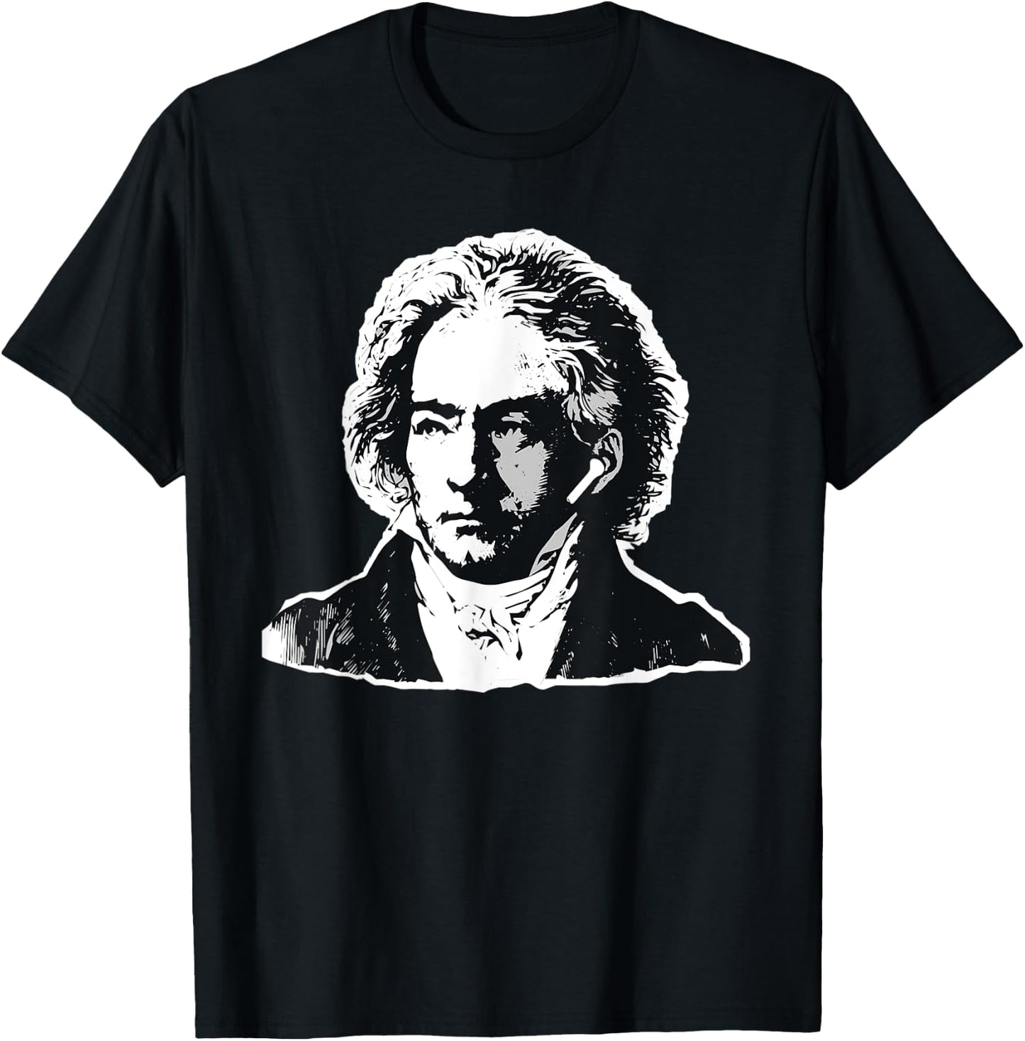 Ludwig Van Beethoven Classical Music Composer Earbuds T-Shirt - T-Shirt | Black