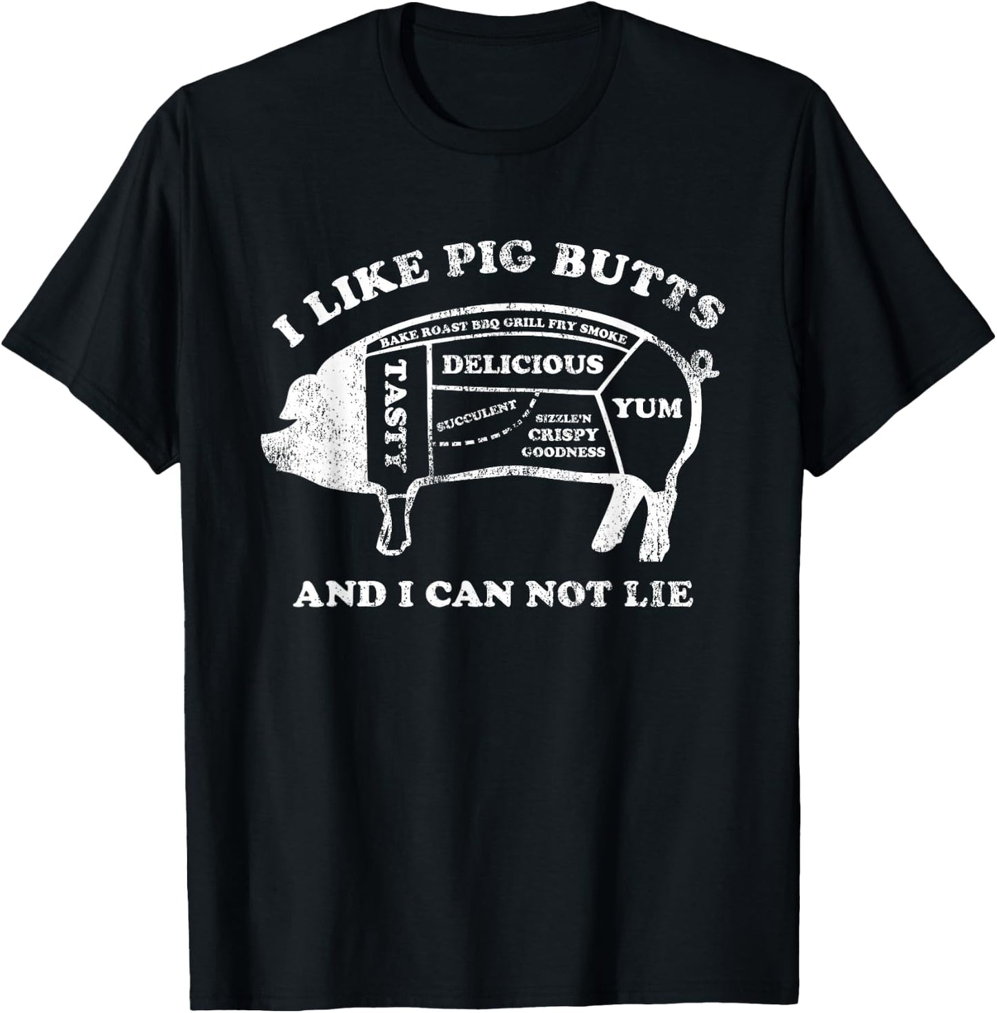 Funny I Like Pig Butts And I Can Not Lie T-Shirt - T-Shirt | Black