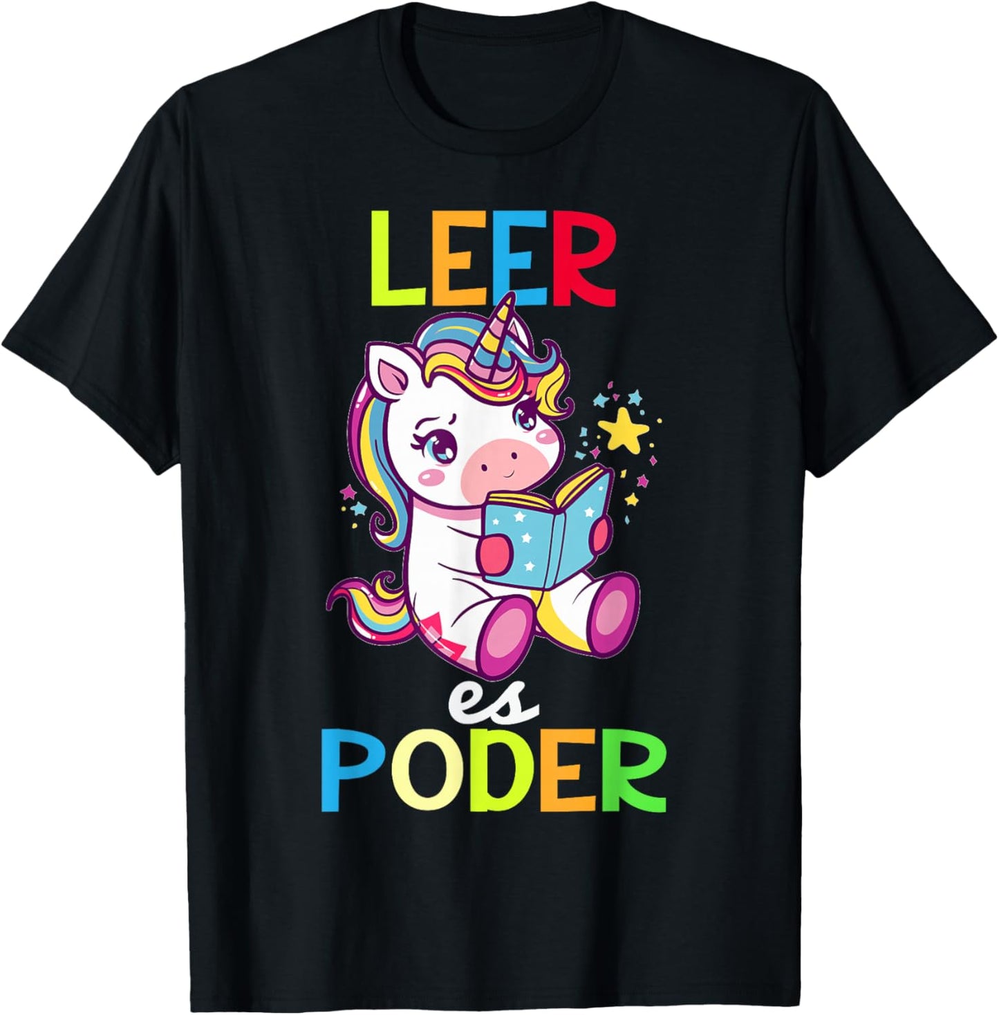 Spanish Reading Book Lover Unicorn Maestra Leer Es Poder T-Shirt - T-Shirt | Black