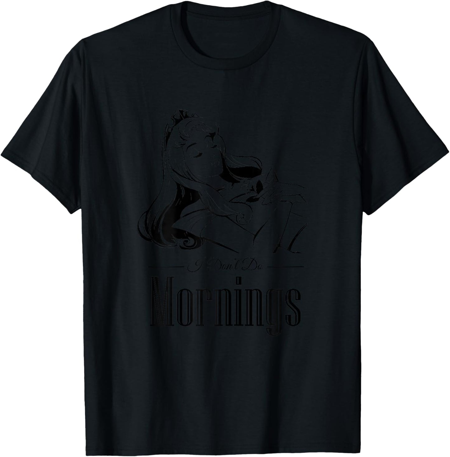 Disney Sleeping Beauty I Don't Do Mornings Graphic T-Shirt - T-Shirt | Black