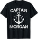 CAPTAIN MORGAN Funny Birthday Personalised Surname Clan Gift T-Shirt - T-Shirt | Black