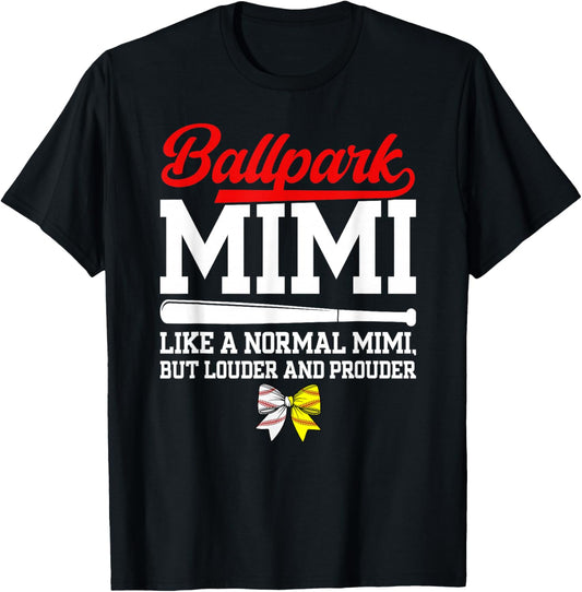 Ballpark Mimi Definition Baseball Softball Mimi Grandma T-Shirt - T-Shirt | Black