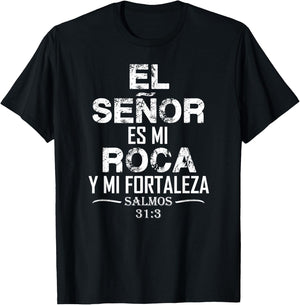 Playera Camisa Salmos El Senor Es Mi Roca T-Shirt - T-Shirt | Black