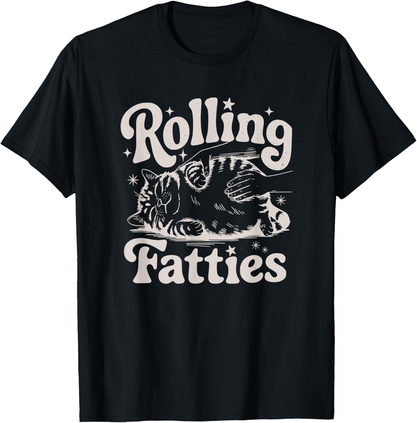 Rolling Fatties Cat Funny Cute Cat Lover Kitten Owner Kitty Women Girls Kids T-Shirt - T-Shirt | Black