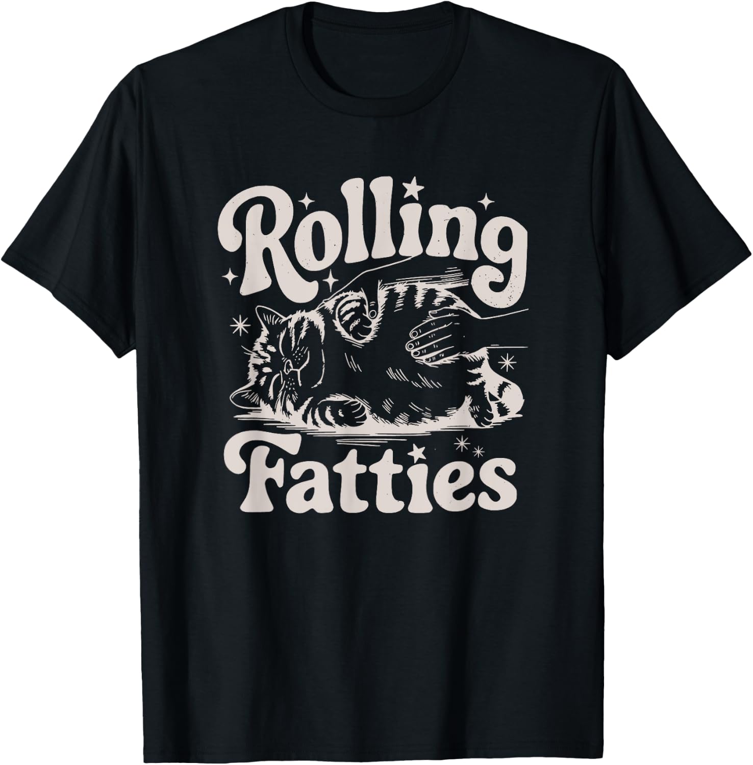 Rolling Fatties Cat Funny Cute Cat Lover Kitten Owner Kitty Women Girls Kids T-Shirt - T-Shirt | Black