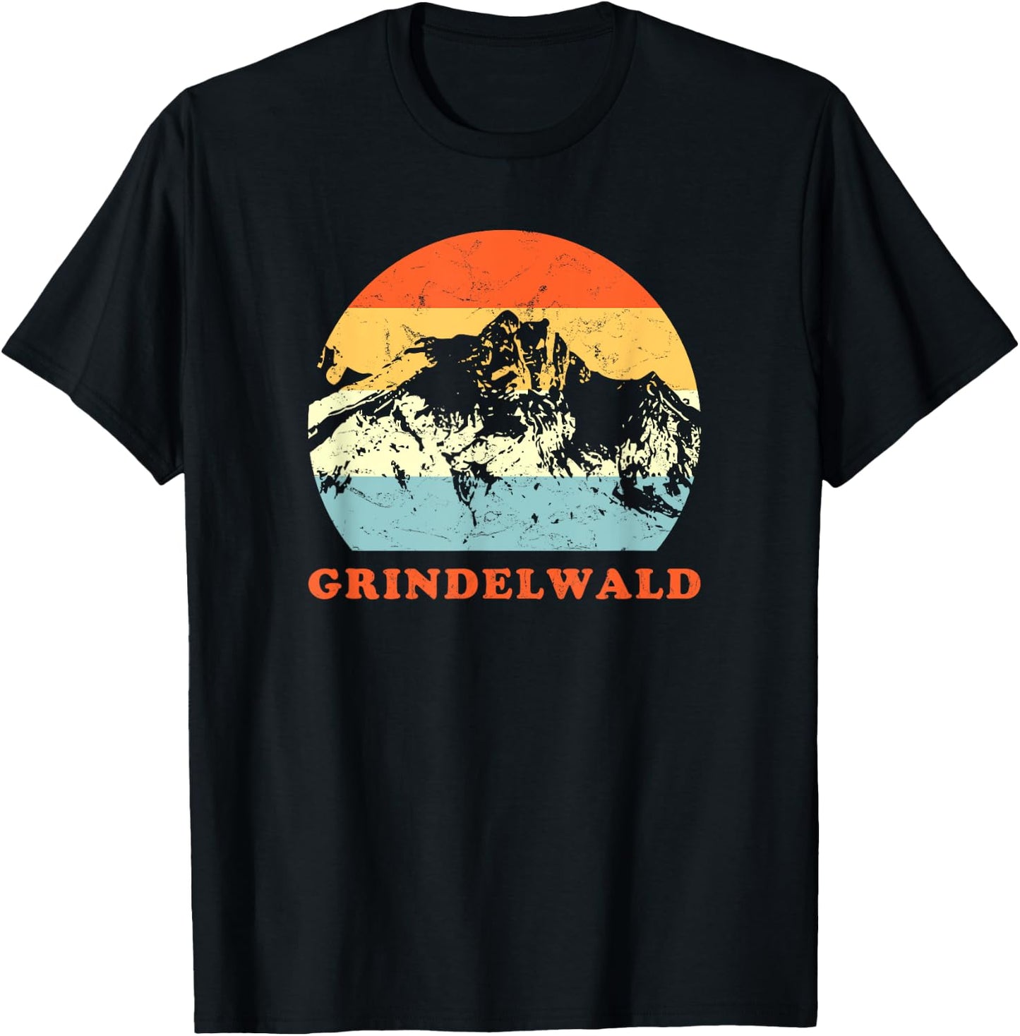 Grindelwald, Swiss Vintage Mountain Lovers Vacation T-Shirt - T-Shirt | Black