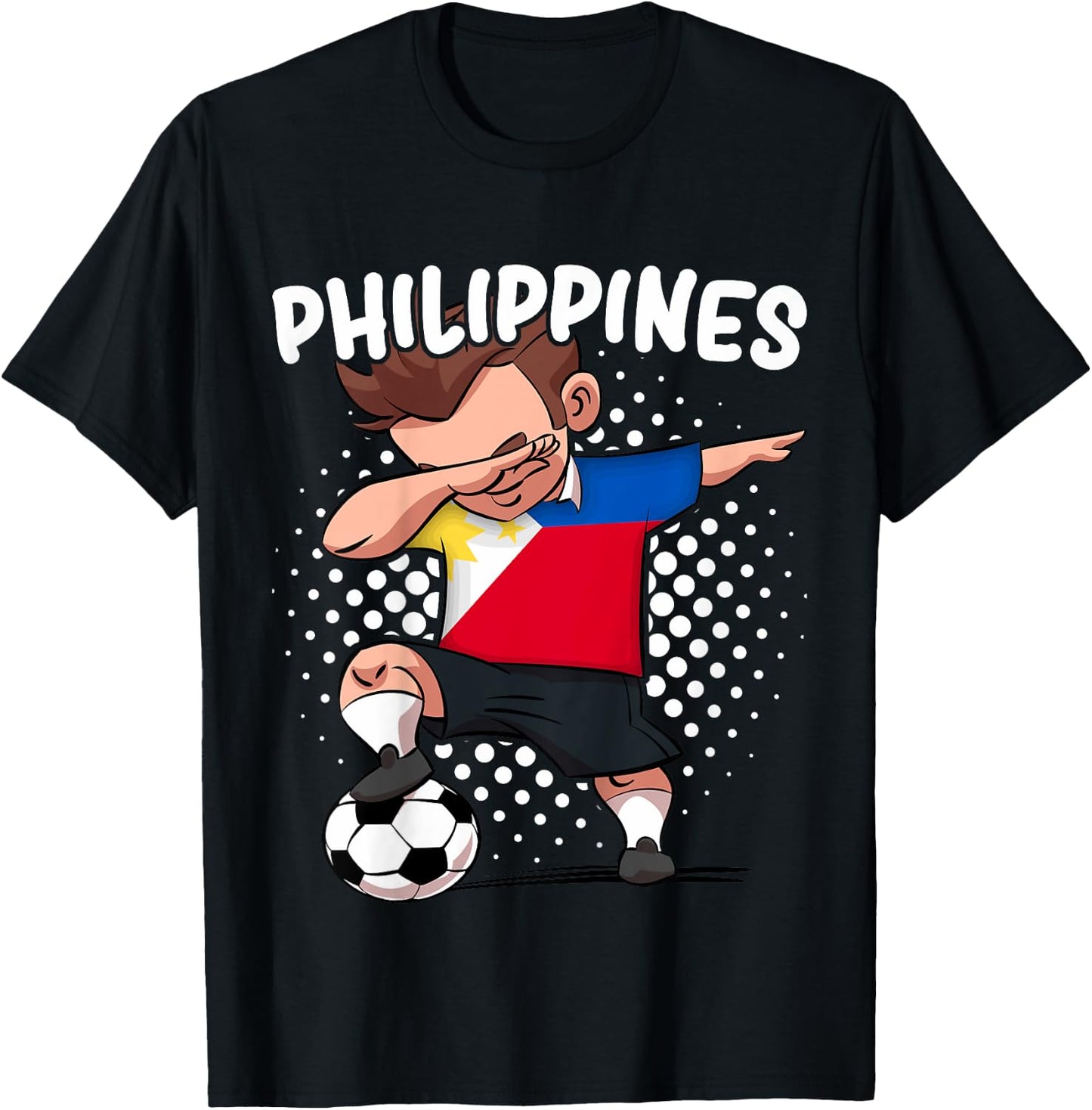 Kids Funny Dab Soccer for Kids Philippines Flag Filipino T-Shirt - T-Shirt | Black