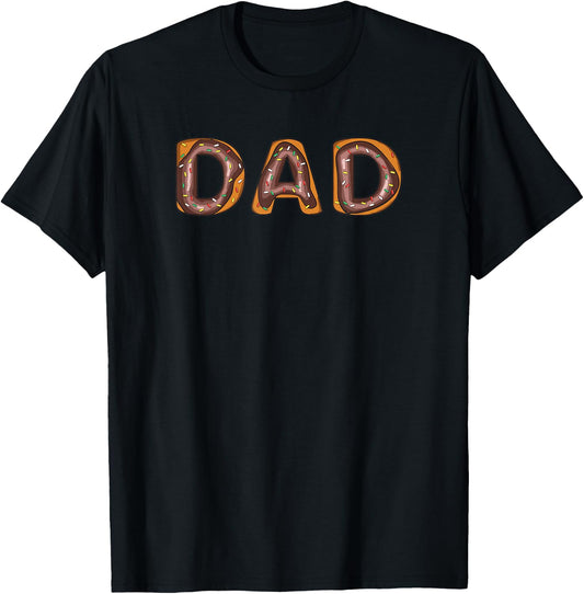 Funny Donut Dad Donut Lover Father's Day Gift Dad T-Shirt - T-Shirt | Black