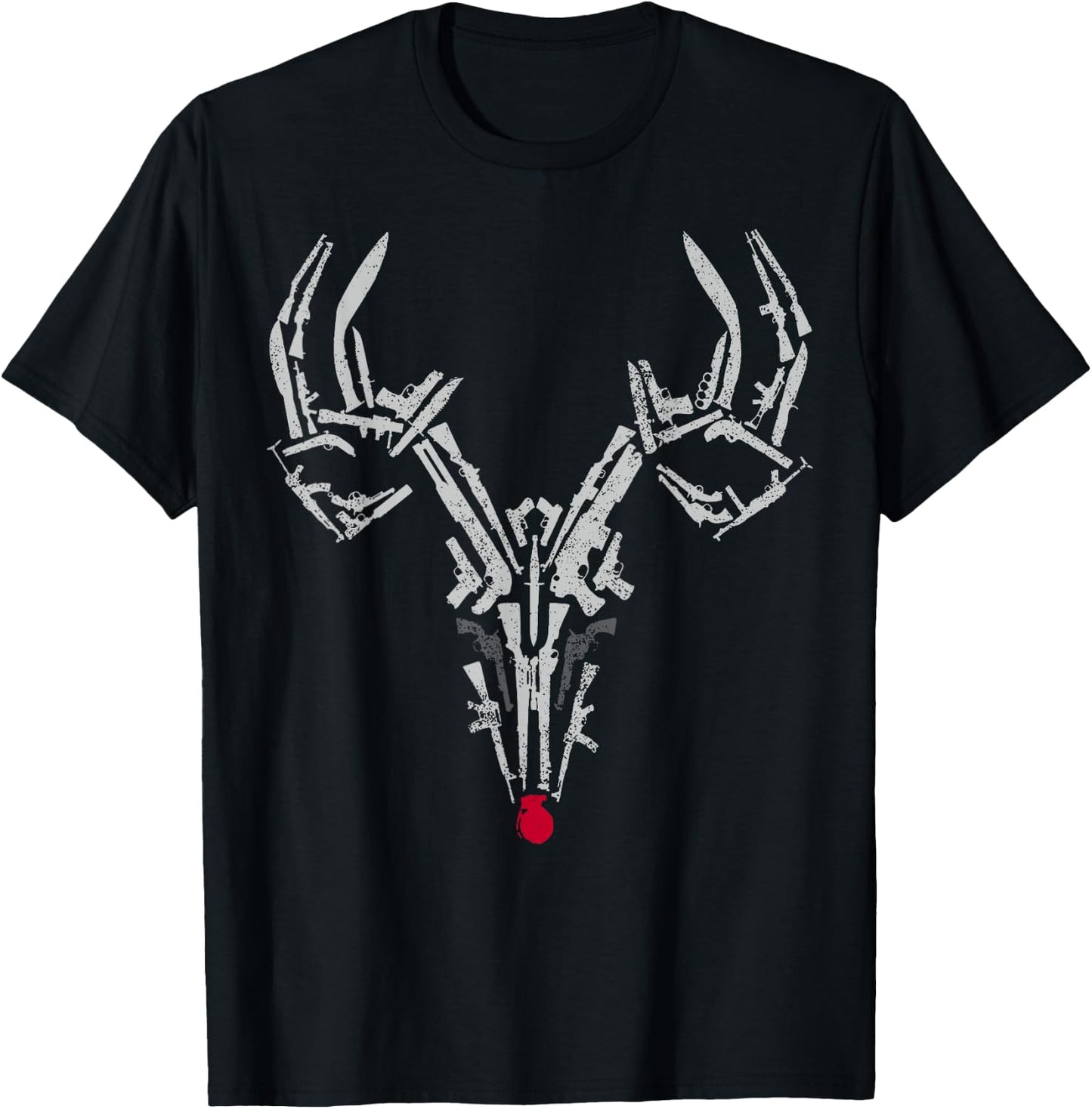 2A Deer Antlers Gun T-Shirt - T-Shirt | Black