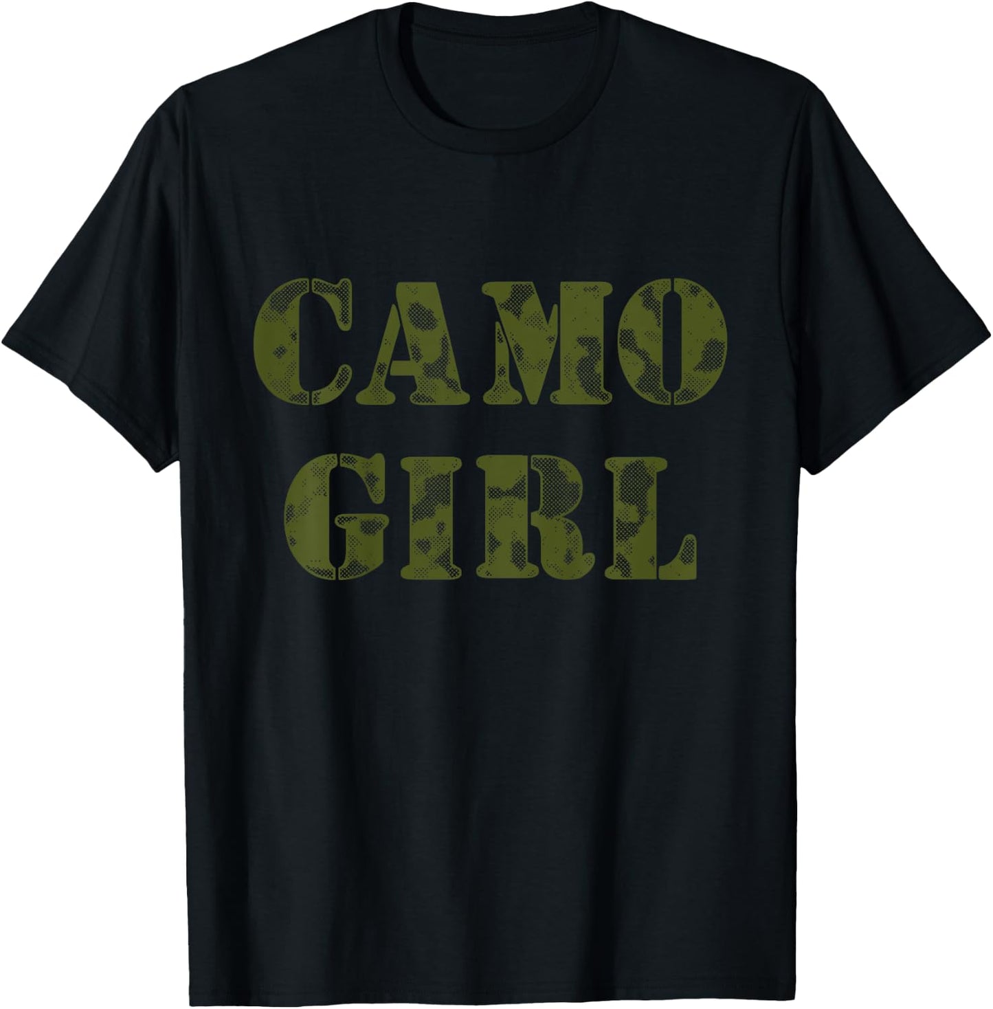 Kids CAMO GIRL Pink Camouflage on Pink Shirt T-Shirt - T-Shirt | Black