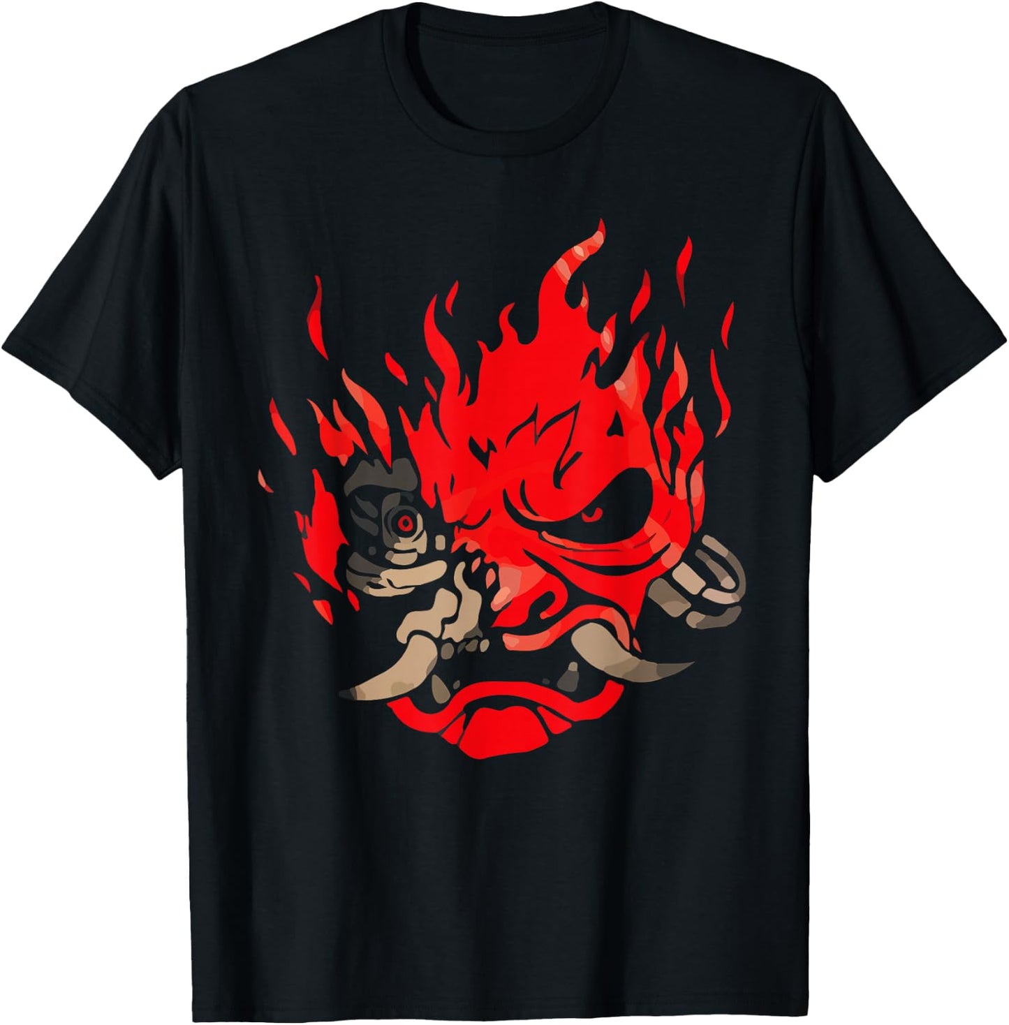 DJapan OniCyborg Cyberpunk - Adults - Black - Short Sleeve - Small - Classic Fit - Cotton & Polyester - Machine Wash T-Shirt - T-Shirt | Black